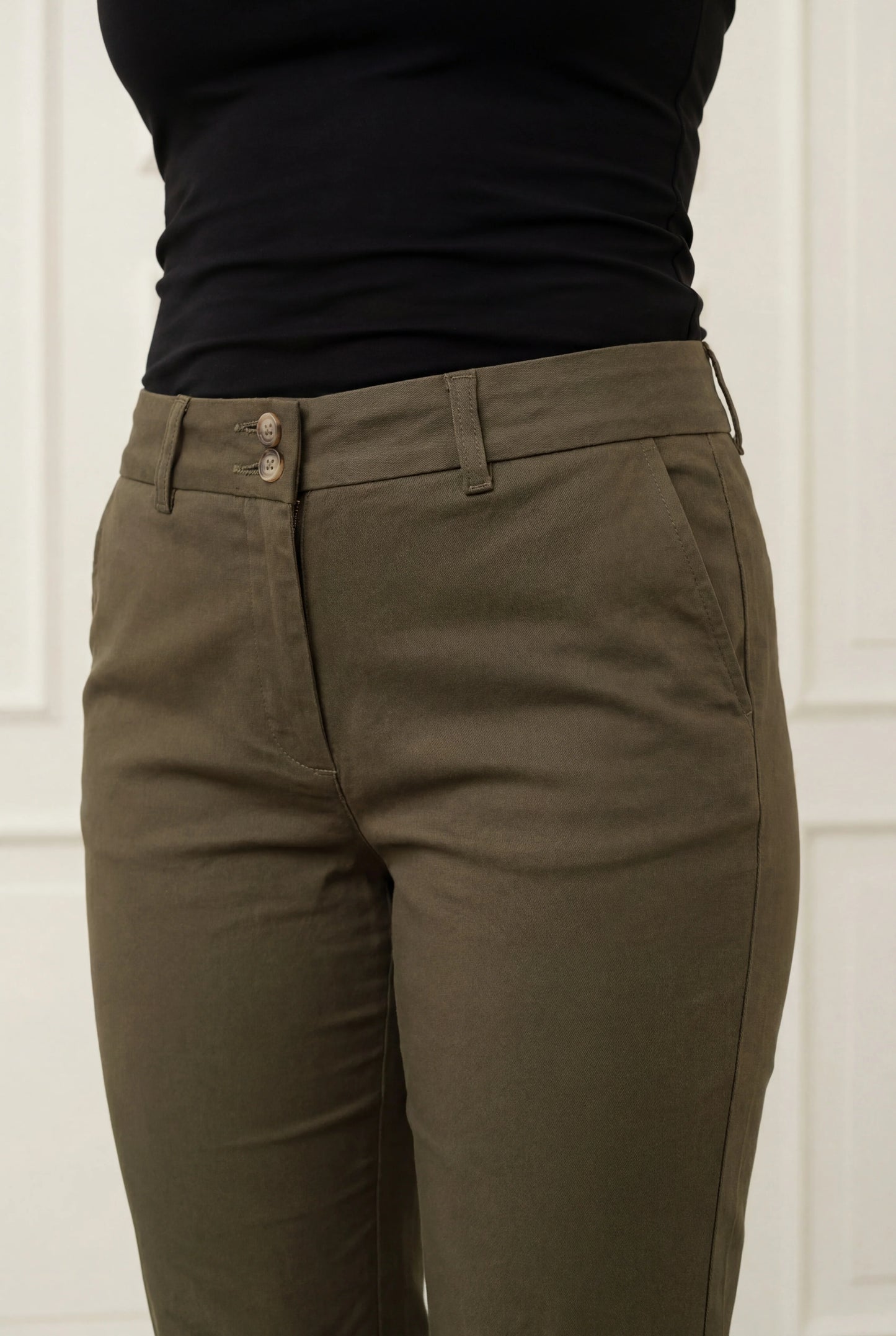 LONG HIGHWAIST CHINO BLACK ISAY