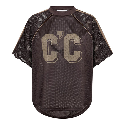 TREY LOGO LACE TOP CO COUTURE