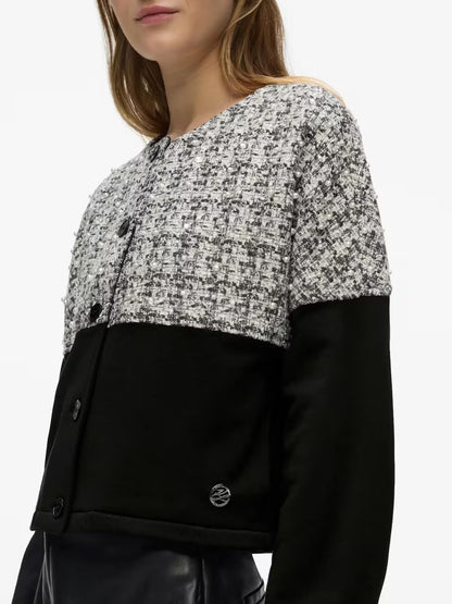 BOUCLE MIX JERSEY CARDIGAN KARL LAGERFELD