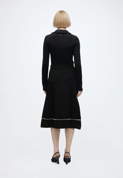 PEARL DETAILS KNIT SKIRT