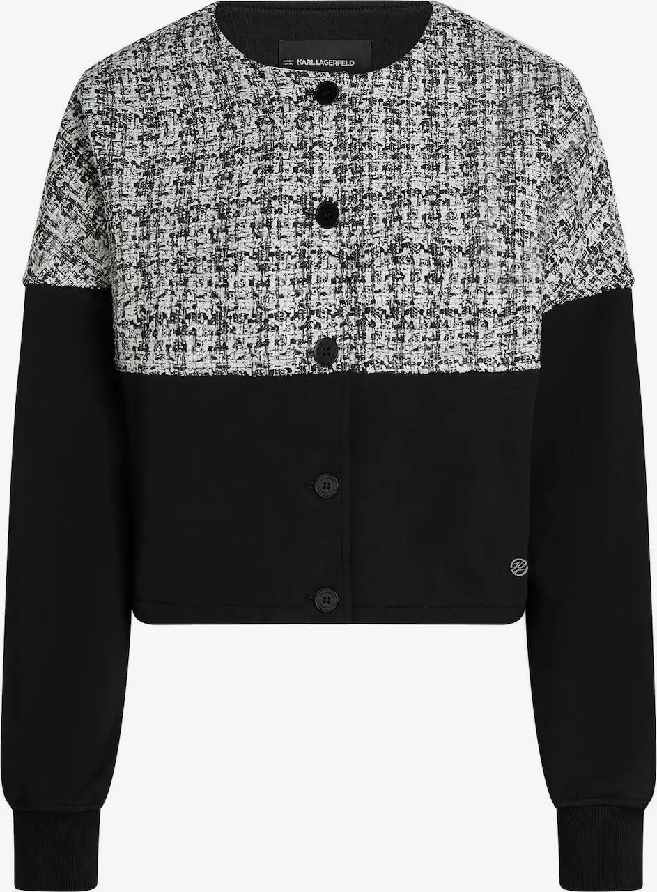 BOUCLE MIX JERSEY CARDIGAN KARL LAGERFELD
