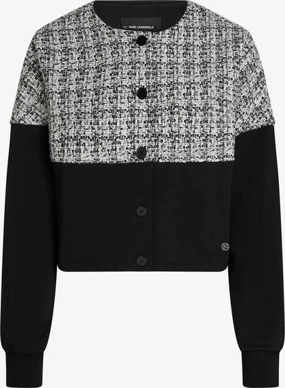 BOUCLE MIX JERSEY CARDIGAN KARL LAGERFELD