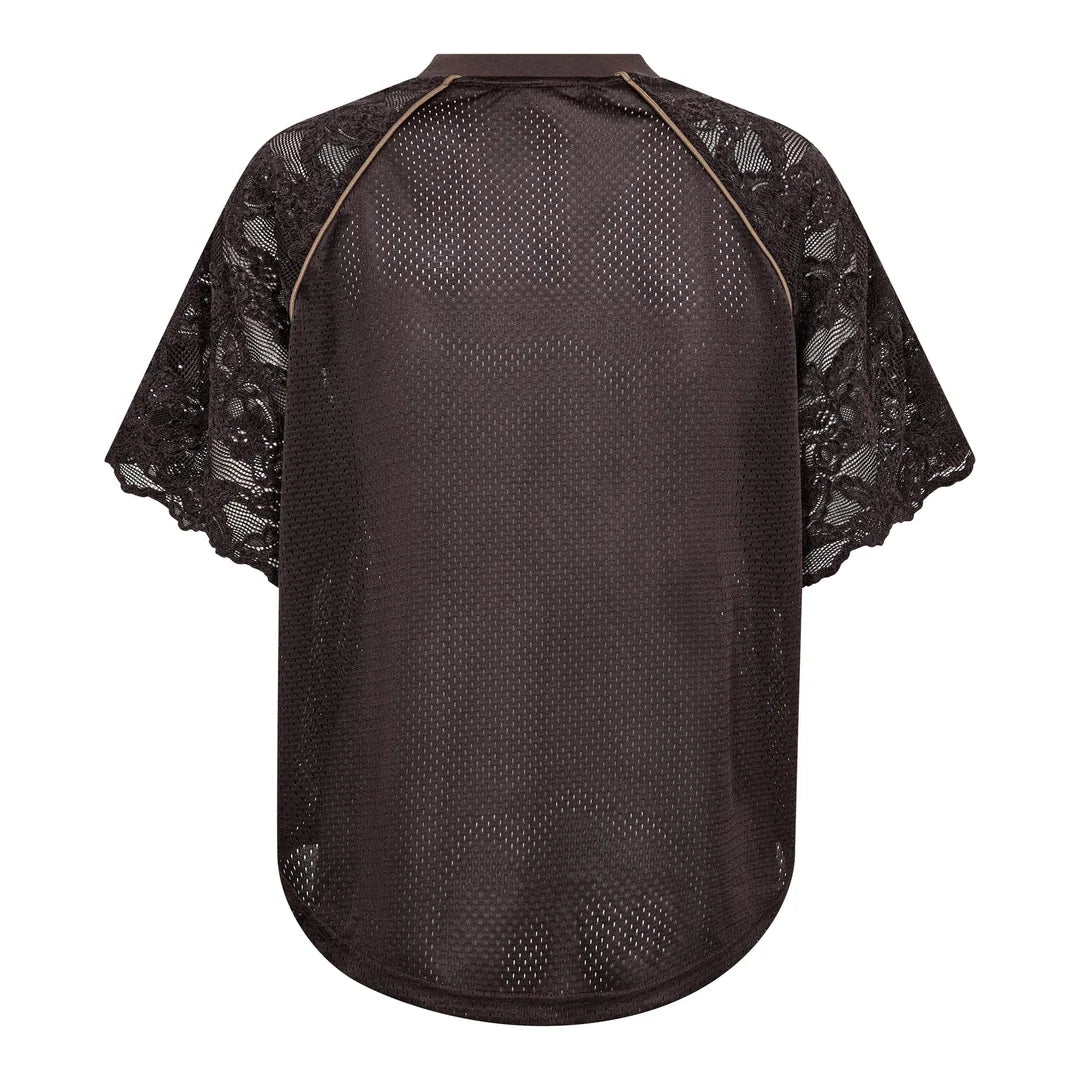 TREY LOGO LACE TOP CO COUTURE