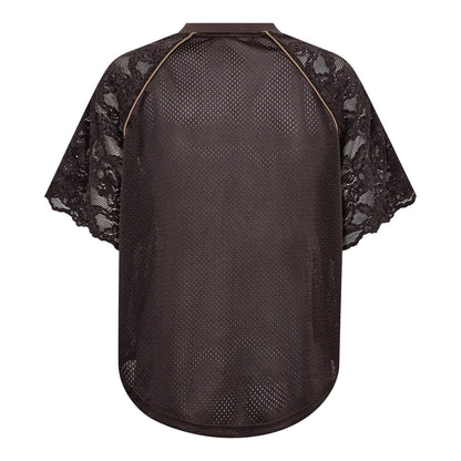 TREY LOGO LACE TOP CO COUTURE