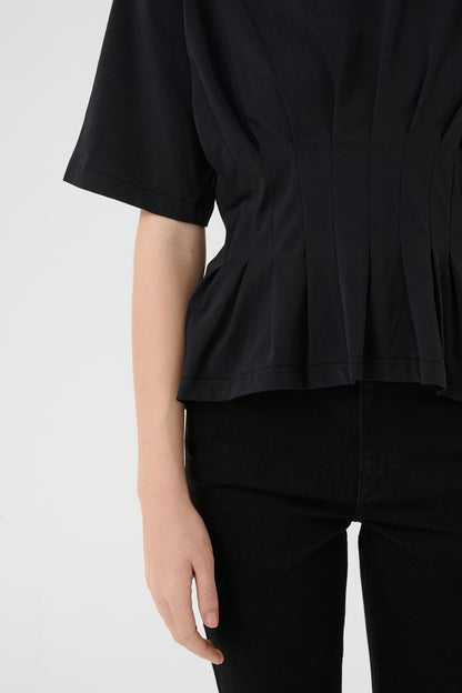 INEZ TOP GESTUZ BLACK