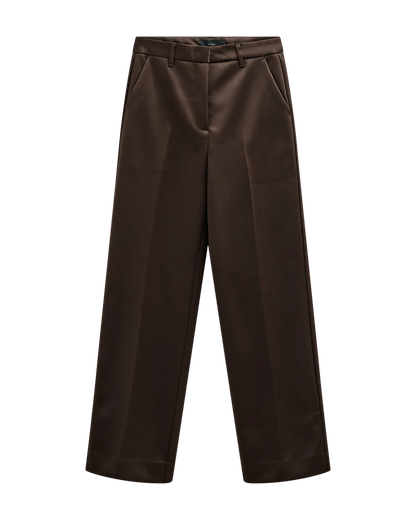 SHINE HIGH-WAISTED PANTS IN BROWN COPENHAGEN MUSE