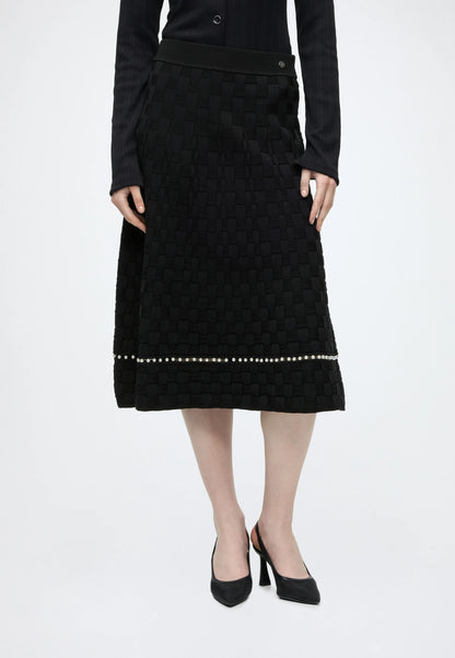 PEARL DETAILS KNIT SKIRT