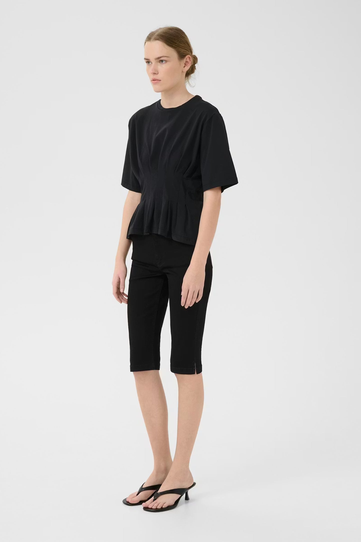 INEZ TOP GESTUZ BLACK