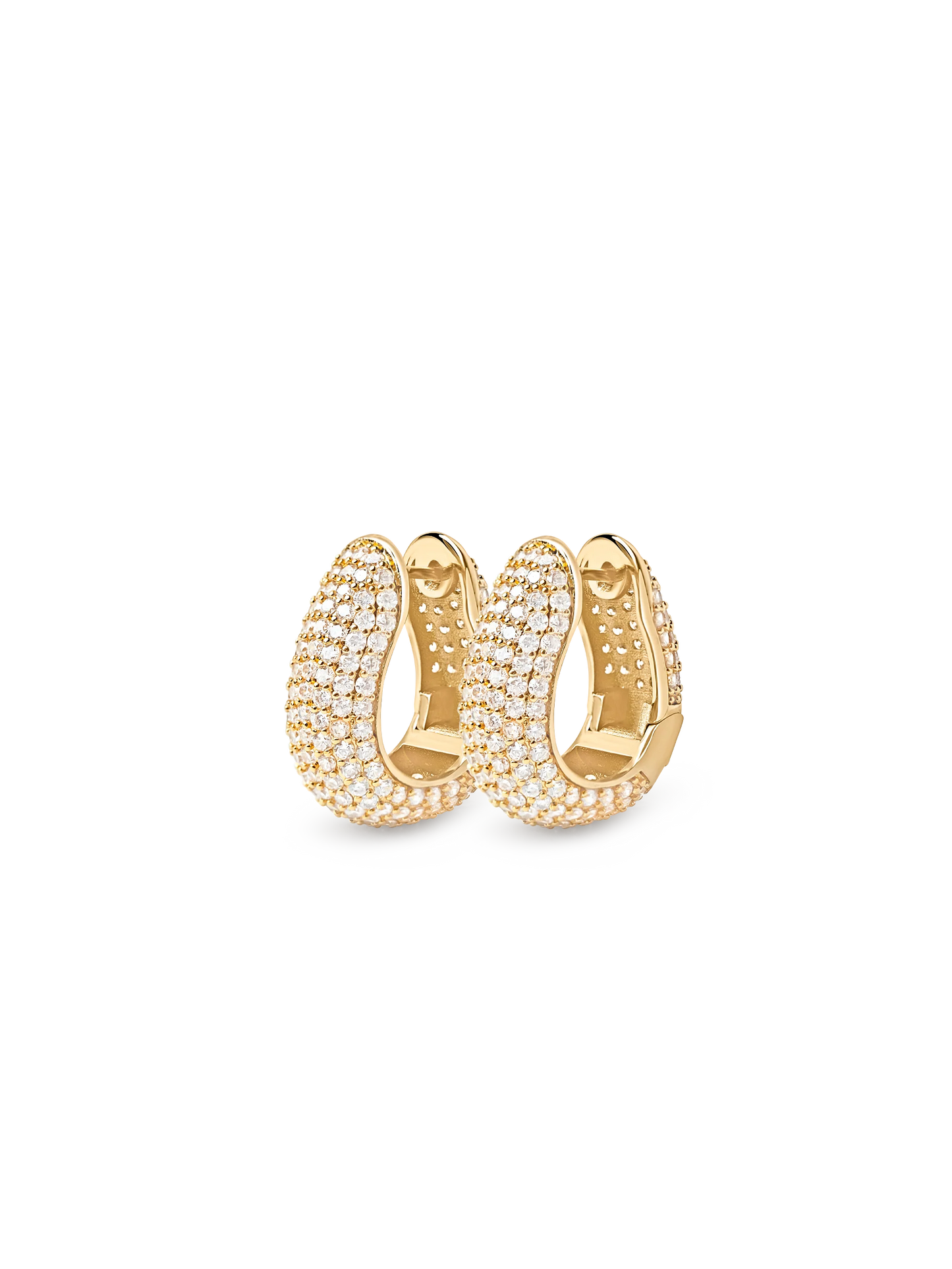 OVAL PAVE DOME HOOPS