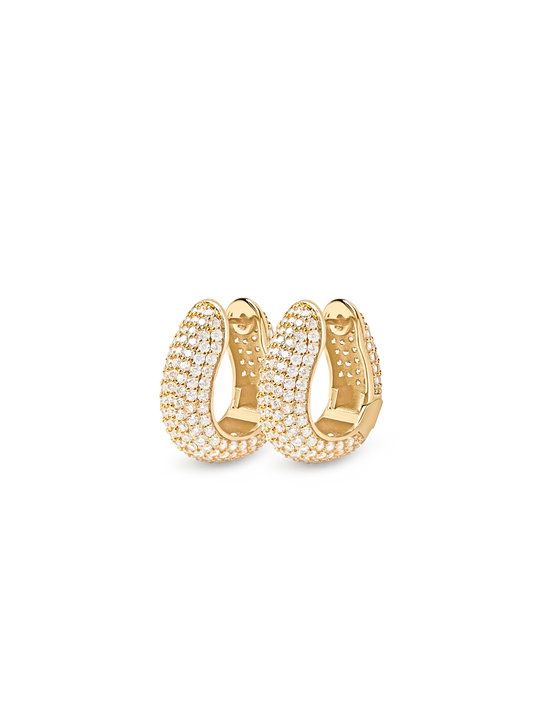 OVAL PAVE DOME HOOPS