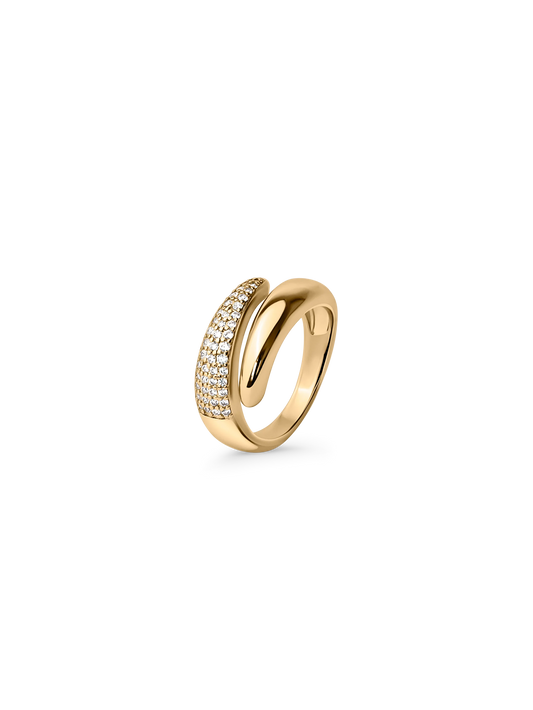 ADJUSTABLE DUO ZIRCONIA RING GULD