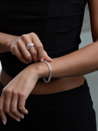 MESH LINK BRACELET SILVER