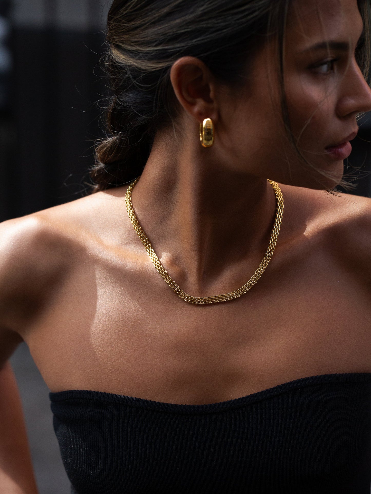 MESH LINK NECKLACE GULD
