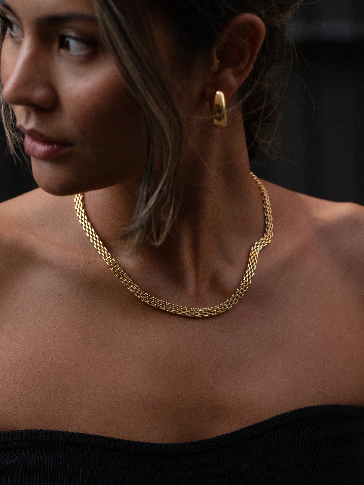 MESH LINK NECKLACE GULD