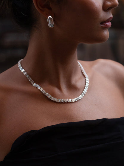 MESH LINK NECKLACE SILVER