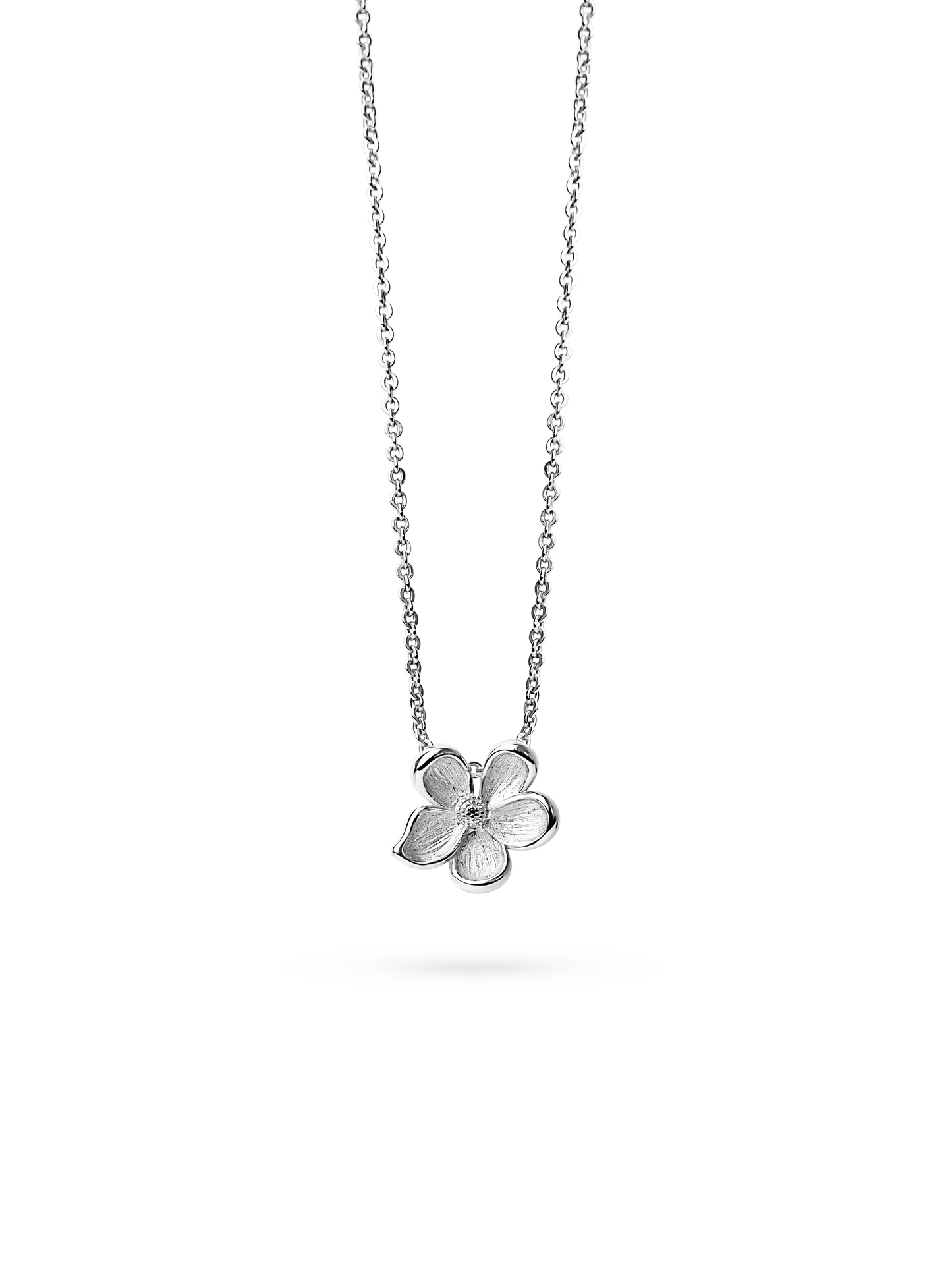 MIDI FLOWER NECKLACE SILVER