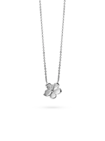 MIDI FLOWER NECKLACE SILVER