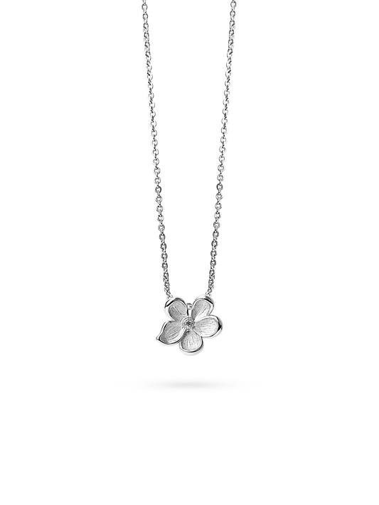 MIDI FLOWER NECKLACE SILVER