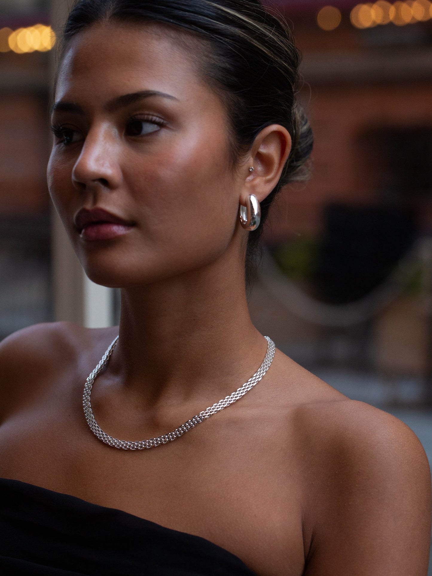 MESH LINK NECKLACE SILVER