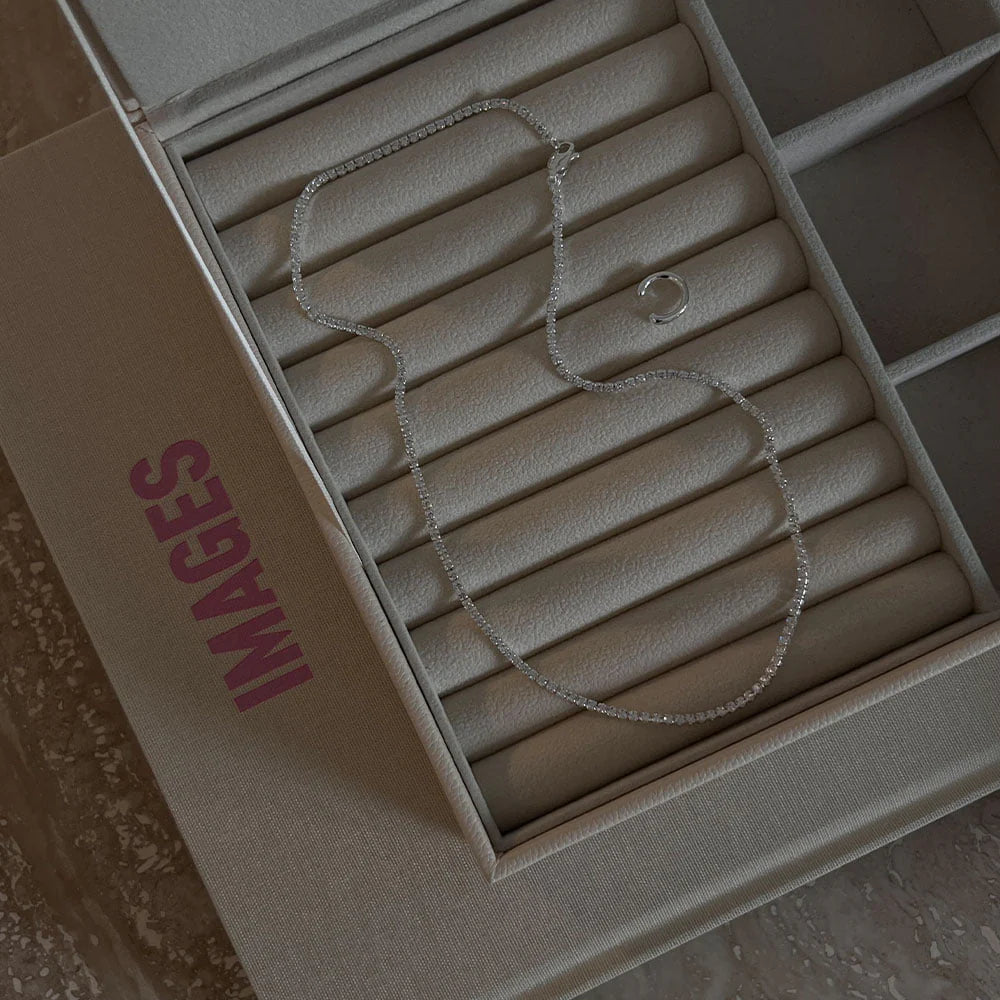 THIN TENNIS NECKLACE  SILVER