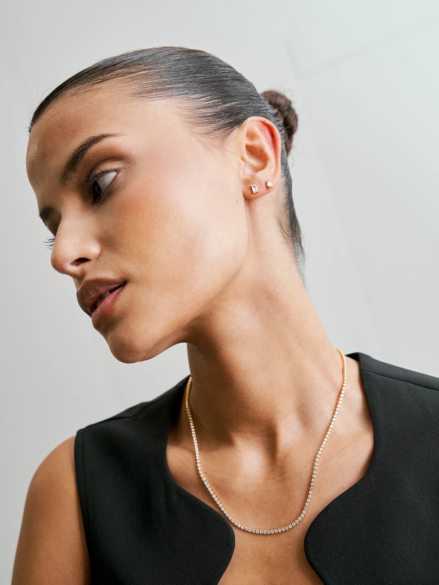 THIN TENNIS NECKLACE GULD