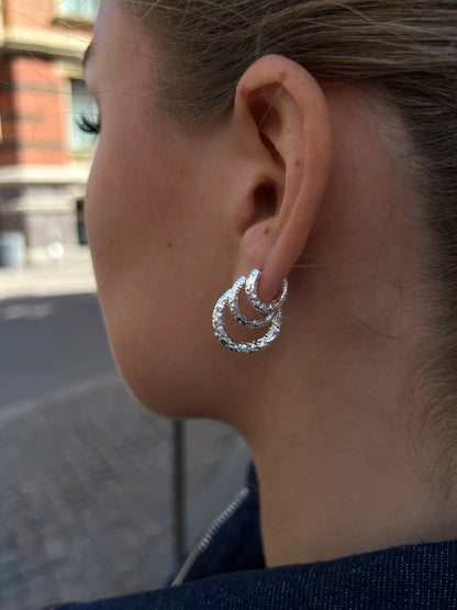 3PACK TEXTURED HOOP EARRINGS