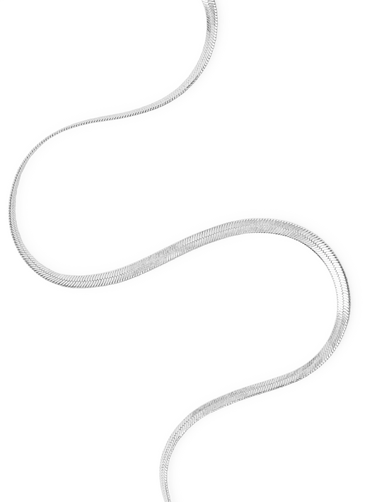 THIN SHAKE CHAIN NECKLACE SILVER