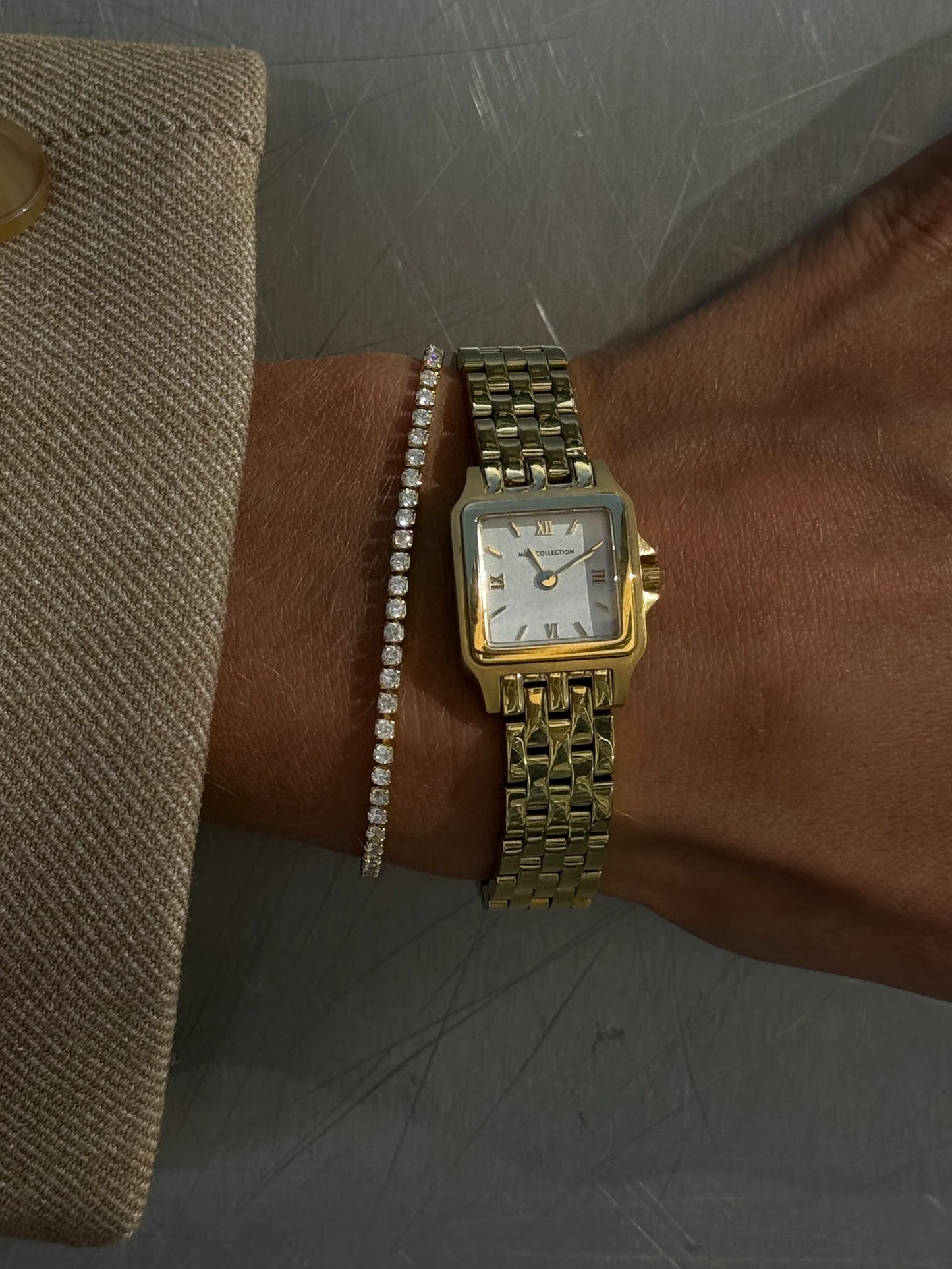 THIN TENNIS BRACELET GULD