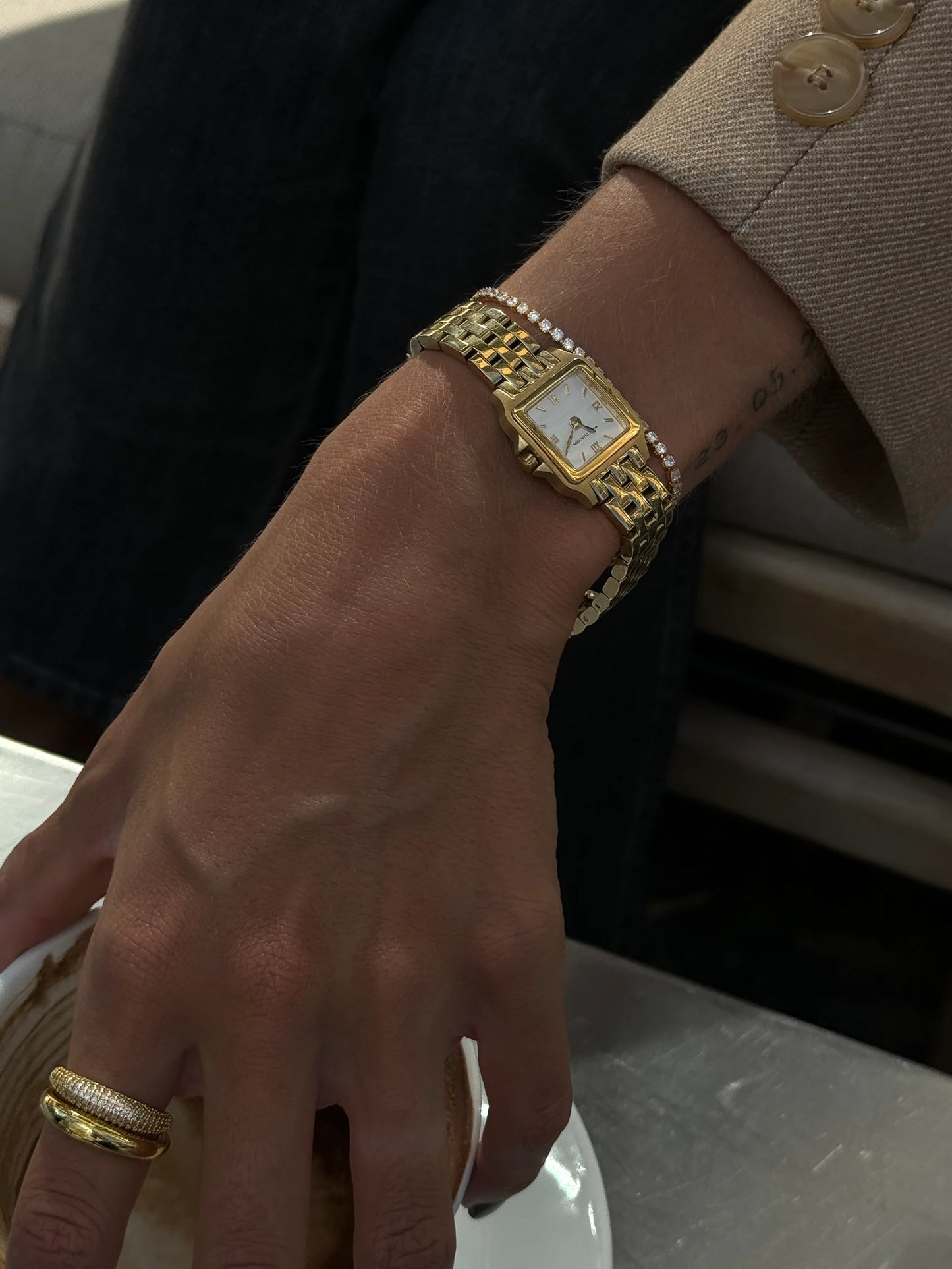 THIN TENNIS BRACELET GULD