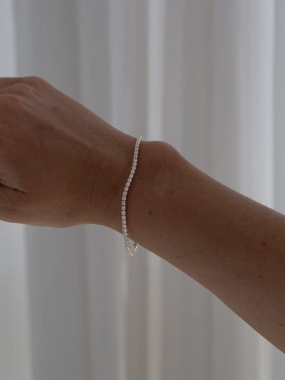 THIN TENNIS BRACELET SILVER