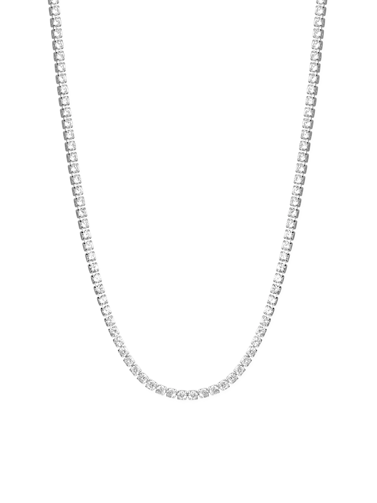 THIN TENNIS NECKLACE  SILVER