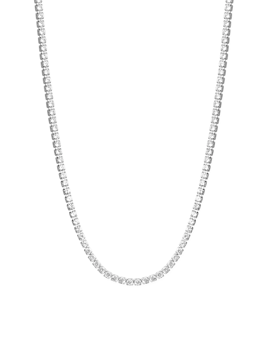 THIN TENNIS NECKLACE  SILVER