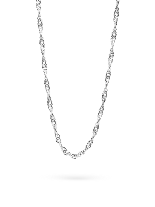 TWISTED ROPE NECKLACE SILVER