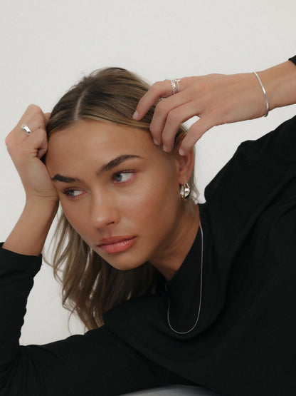 THIN SNAKE CHAIN BRACELET SILVER